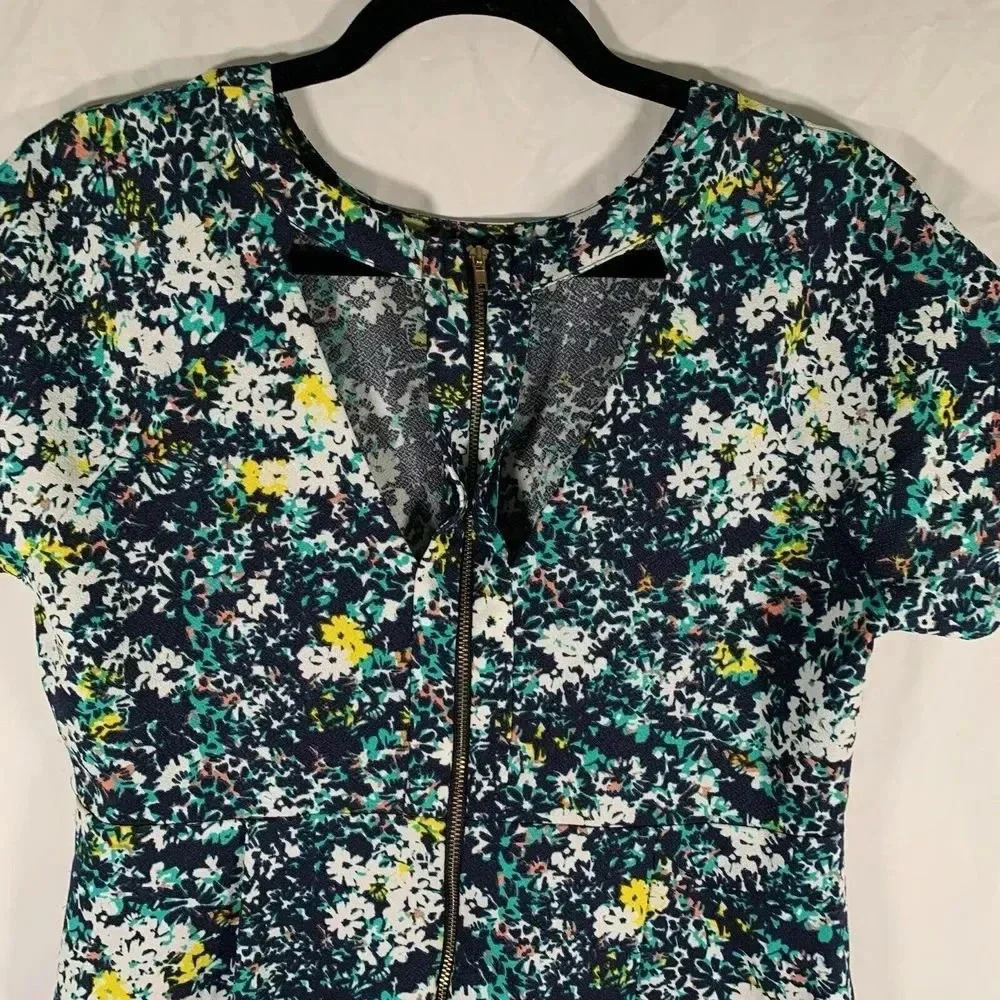 Collective Concepts Mini Dress Women's Medium Maternity Floral Cutout Back - Picture 7 of 10